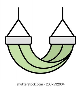 Vector Hammock Filled Outline Icon Design
