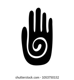 Vector hamsa hand drawn symbol. The ancient symbol of the " Hand of Fatima ". Decorative pattern in oriental style for the interior decoration and drawings with henna. 