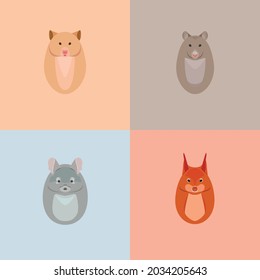 Vector hamster mouse chinchilla squirrel
