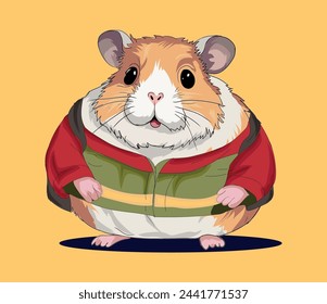 Vector of Hamster wearing a Jacket