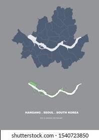 vector of han river map in seoul.
han gang park map.