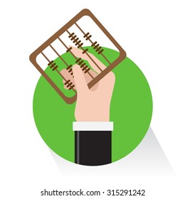 vector hand abacus on white background