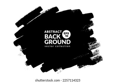 Vector hand big drawn brush stroke, stain for backdrops. Monochrome design element. One color monochrome artistic hand drawn background.