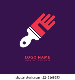 vector hand brush stroke logo icon. Abstract vector hand painted brush combination, in a simple elegant flat illustration style. great for artistic, watercolor, industrial, etc.