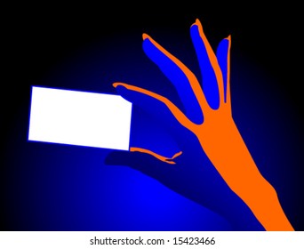 Vector hand with card