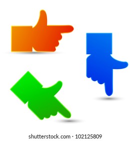 Vector hand cursor set isolated on white. Eps10