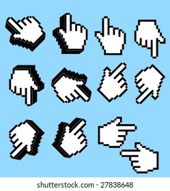 Vector hand cursors for design.