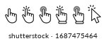 Vector hand cursors icons click set