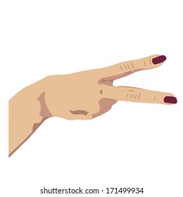 Vector Hand Doing A Signal In Blank Background