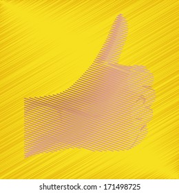 Vector Hand Doing A Signal With Color Background