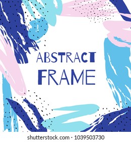 Vector hand draw abstract background frame. Illustration art
