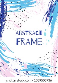 Vector hand draw abstract background frame. Illustration art