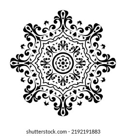 Vector hand draw of abstract circle doodle Flower Mandala. Vintage decorative elements. Islam, Arabic, Indian, moroccan,spain, turkish, pakistan, chinese, mystic, ottoman motifs. Coloring book page.