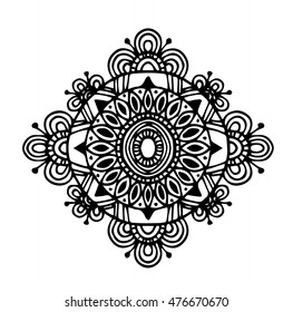 Vector hand draw of abstract circle doodle flower ornament in Zentangle style