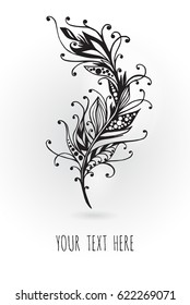 Vector of hand draw Bird feather