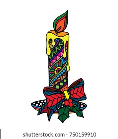 Vector of hand draw candle for Christmas