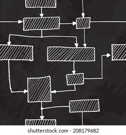 Vector hand draw flowchart seamless background. Eps10 