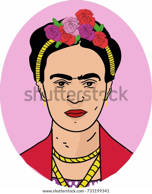 Vector Hand Draw Frida Kahlo Stock Vector (Royalty Free) 733199341