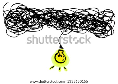 Vector Hand Draw Illustration, Complicated and Difficult to get an Idea

