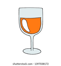 Vector hand draw illustration on white background. Hello summer, beach. Alcohol drinks and cocktails.