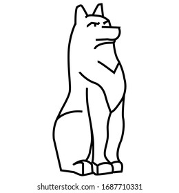 Dibujo manual del vector del lobo Tambov aislado en fondo blanco.  Iconos vectoriales diseñados en estilo de contorno y trazo. Este símbolo se puede utilizar para aplicaciones web, ux ui para móviles.
