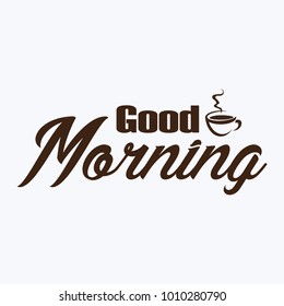 Vector hand draw illustration typography - good morning.