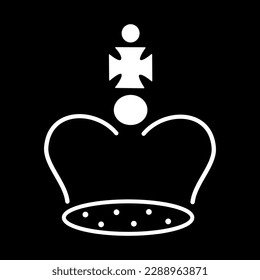 Dibujo de la corona de la mano del vector. Corona del rey. Coronación del rey.