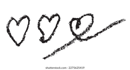 garrapata de mano vectorial crayon doodle negro, set 3 
