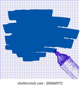 Vector Hand Draw Marker text box on sheet of paper. Speech Bubble for your Design.