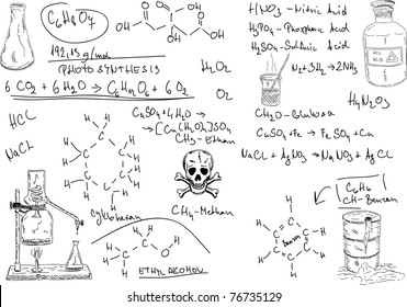 vector - hand draw Organic Chemistry on background