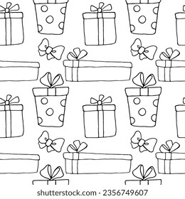 Vector hand draw pattern in doodle style for different paper and fabric print ,winter holidays like christmas and new year.
