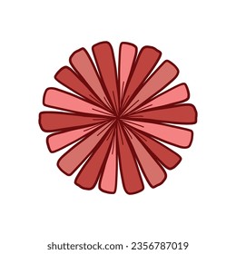 Vector hand draw single flower in red color.