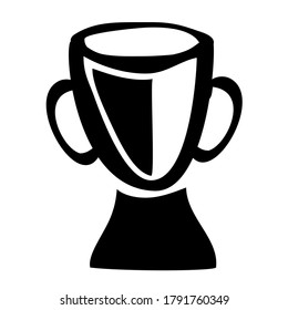 Vektorhandskizze, 3 Trophäen einzeln auf Weiß
