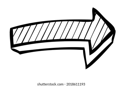 Vector hand draw sketch, Arrow, Isolated on White
