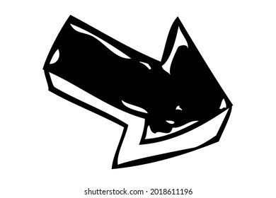 Vector hand draw sketch, Arrow, Isolated on White
