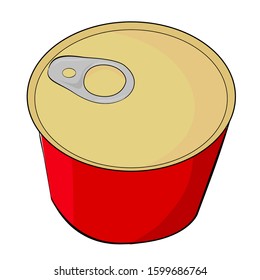 Vector, hand draw sketch of Blank Cylinder corned beef can, isolated on white
