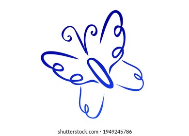 Vector Hand Draw Sketch, Butterfly, Suitable for logo Nature, fauna and forest related, Isolated on White
