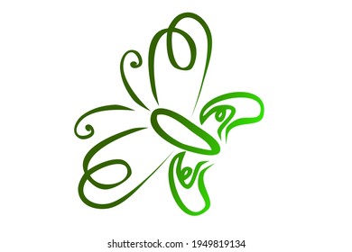 Esbozo de dibujo de mano de vectores, mariposa, adecuado para el logotipo Naturaleza, fauna y bosques relacionados, aislado en blanco
