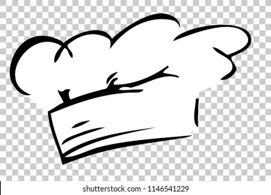 vector Hand Draw Sketch of Chef Hat, at Transparent Effect Background