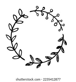 vector hand draw sketch circle floral border

