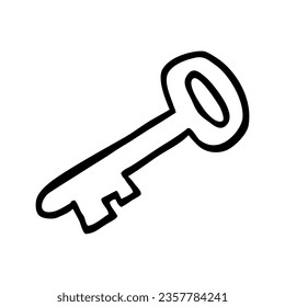 vector hand draw sketch doodle key, isolated on white
