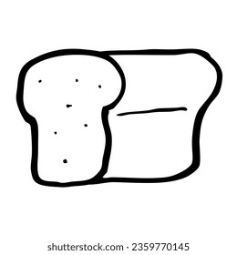 vector hand draw sketch doodle of bread, isolated on white
