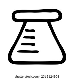 vector hand draw sketch doodle, chemical tube isolated on white
