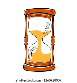 Vector Hand Draw Sketch of Glass Hour, isolated on white
