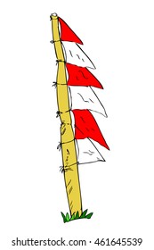 vector Hand Draw Sketch, Indonesia Flag 
