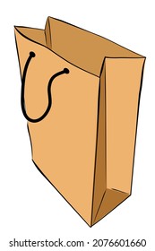 Esbozo de dibujo de mano de vectores - bolsa de papel
