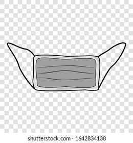 Vector, Hand Draw Sketch N95 Mask, for your element design at transparent effect background
