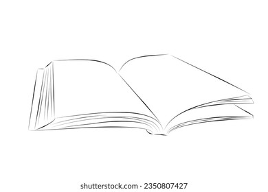 vector hand draw sketch open book, isolated on white
