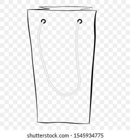 Vector Hand Draw Sketch of Paper Bag, Isolated on white
