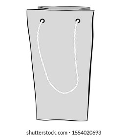 Vector Hand Draw Sketch of Paper Bag, Isolated on white

